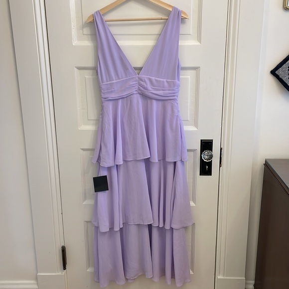 NWT Celebration Time Lavender Sleeveless Tiered Midi Dress - Picture 10 of 12